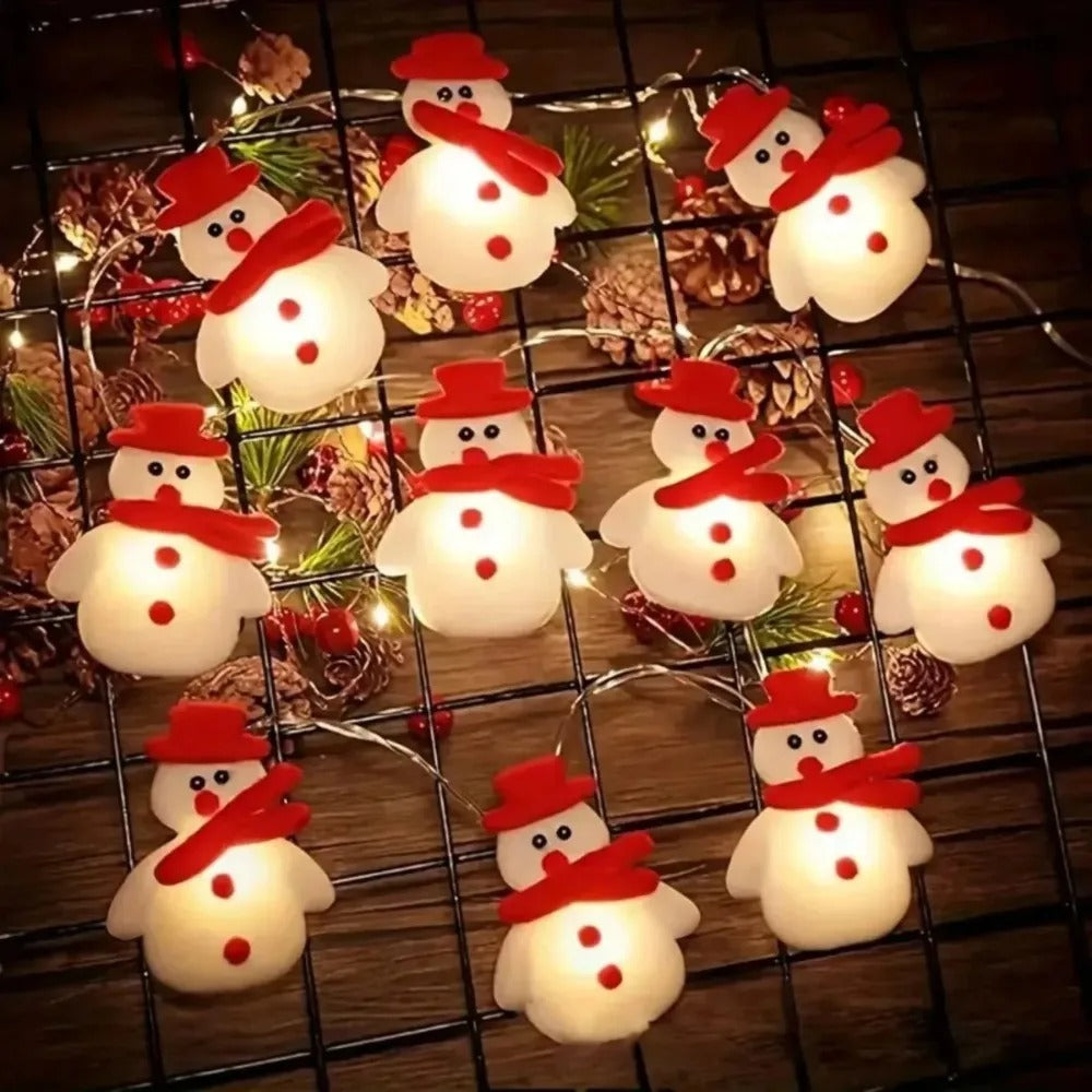 1pc 10 led plush snowman string lights, christmas | dropsona - neutral - everyday use