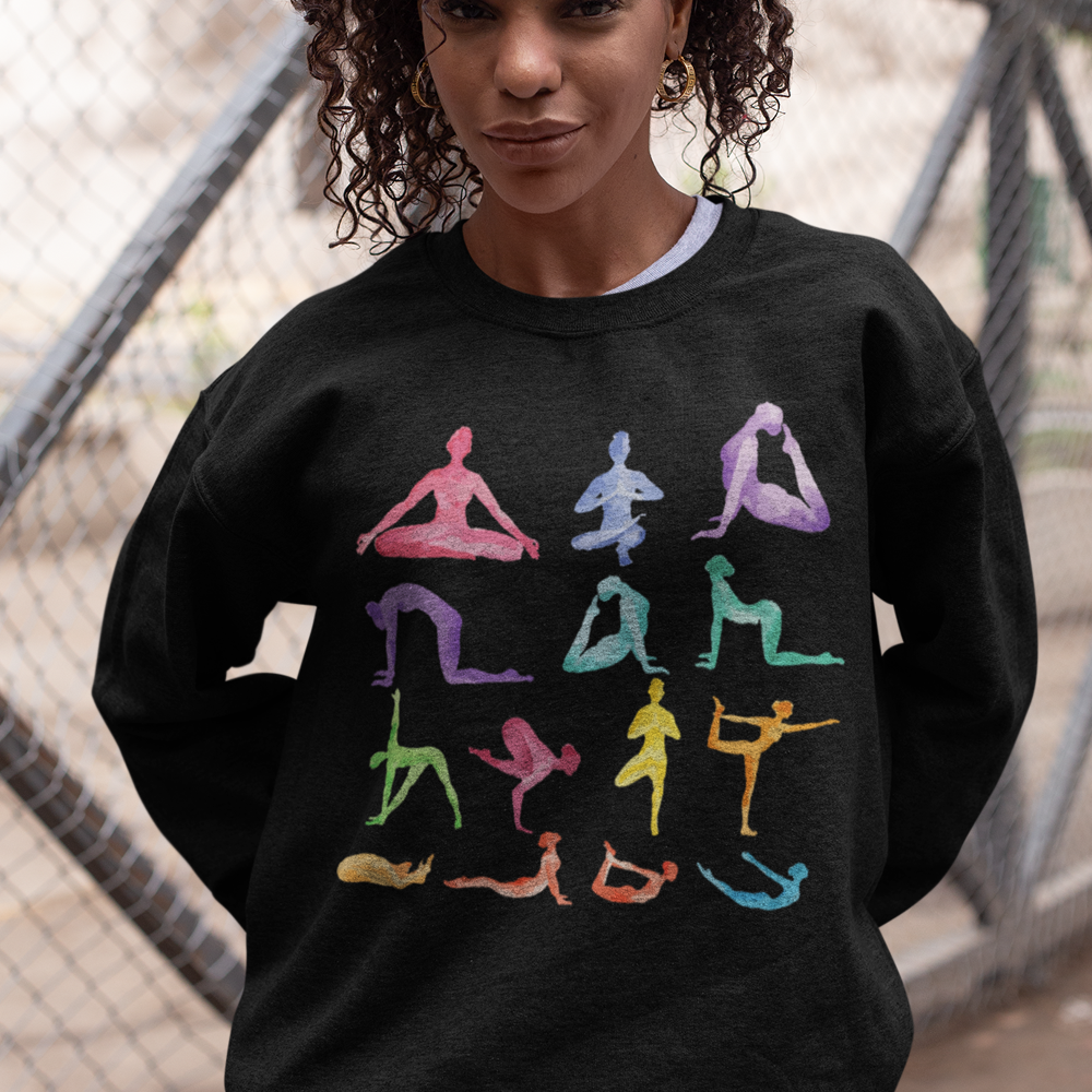 yoga theme crewneck sweatshirt – sanctuary crewne | dropsona - neutral - size reference