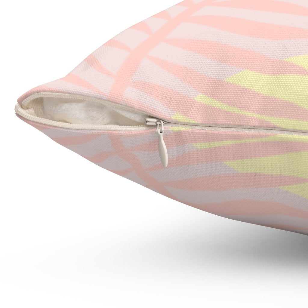 summary green leaf square pillow home decoration accen | dropsona - neutral - close-up detail