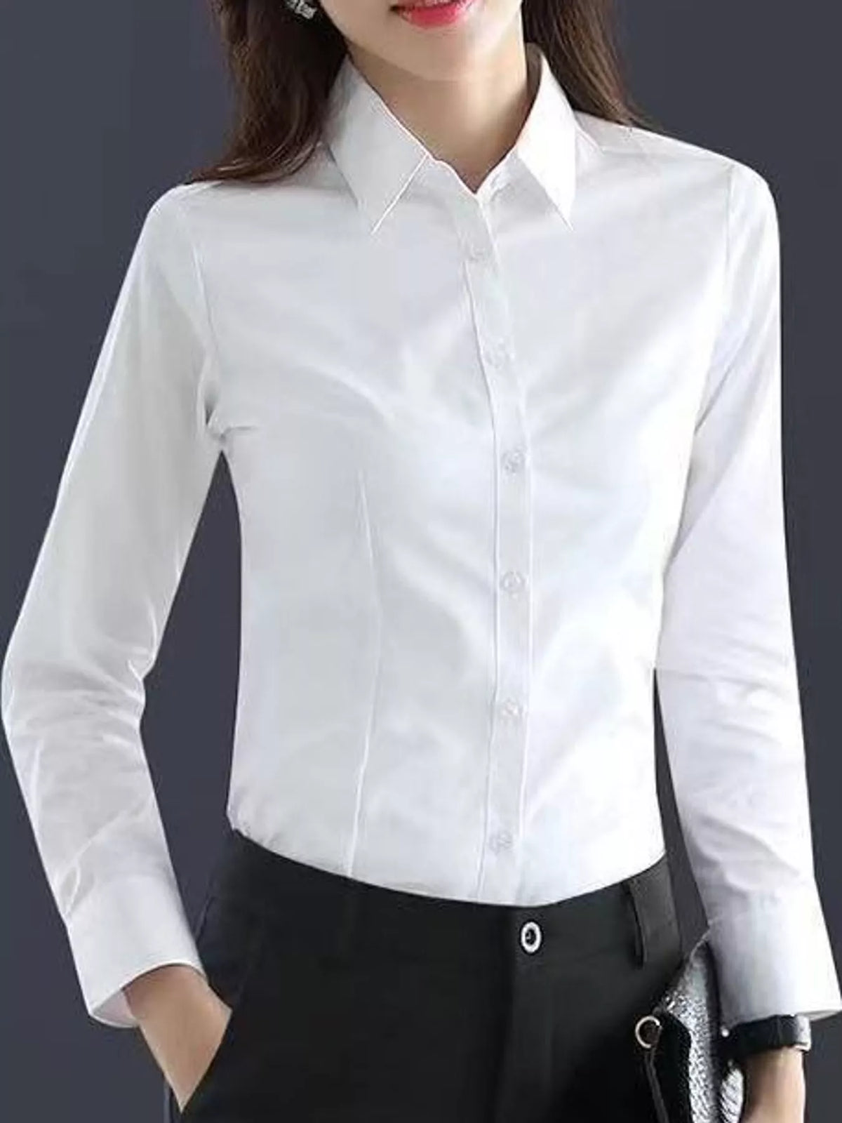 full size classic slim-fit button-down shirt plus | dropsona - neutral - everyday use