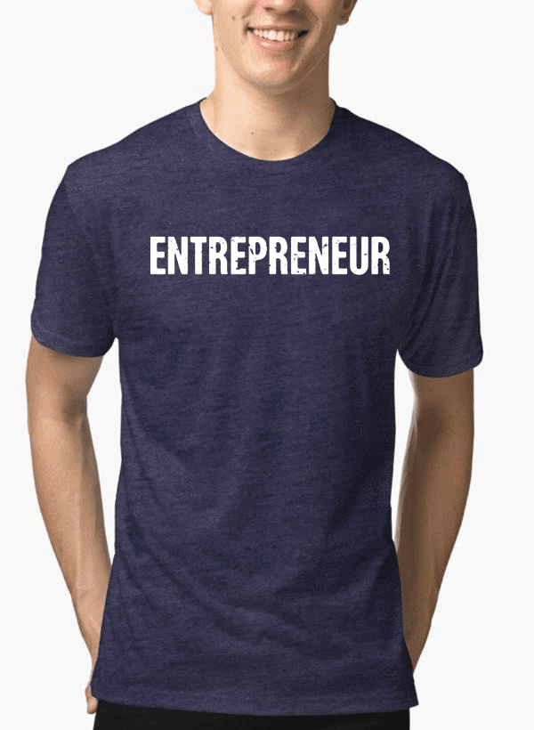 entrepreneur half sleeves melange t-shirt – shop onlin | dropsona - neutral - close-up detail