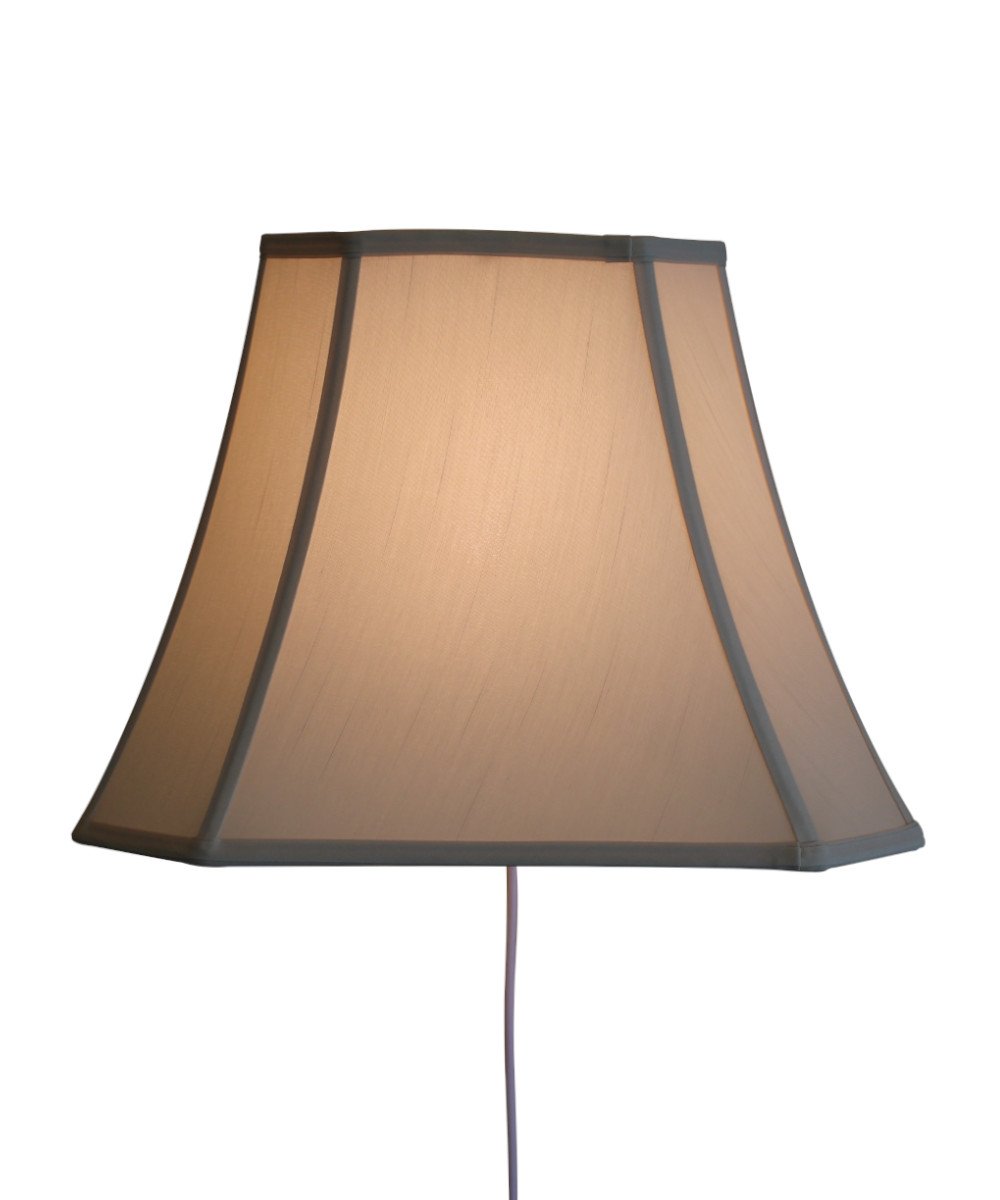 16"w floating shade plug-in wall light eggshell – mini | dropsona - neutral - close-up detail