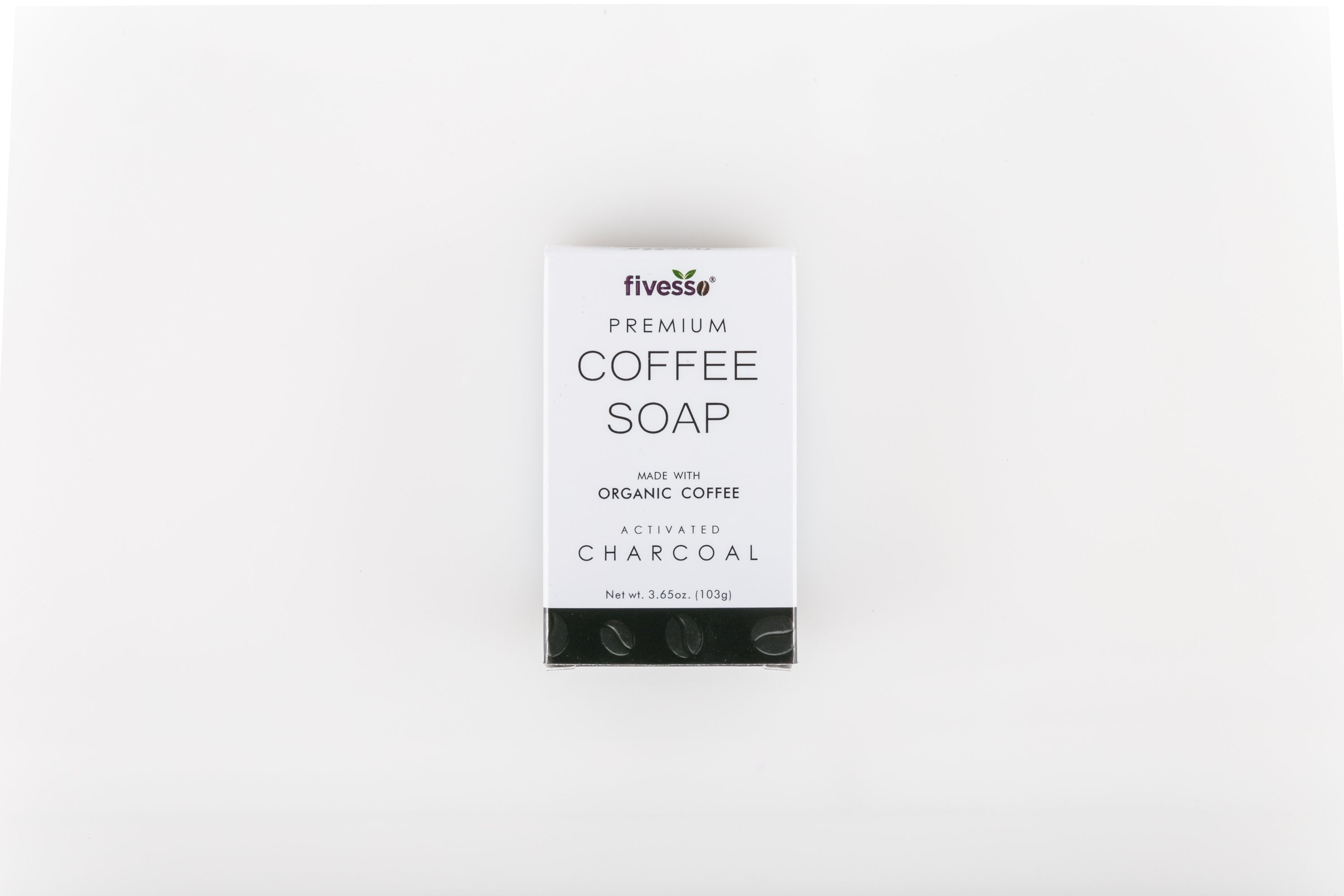 activated charcoal - premium coffee soap bar – 3.65 oz | dropsona - neutral - close-up detail
