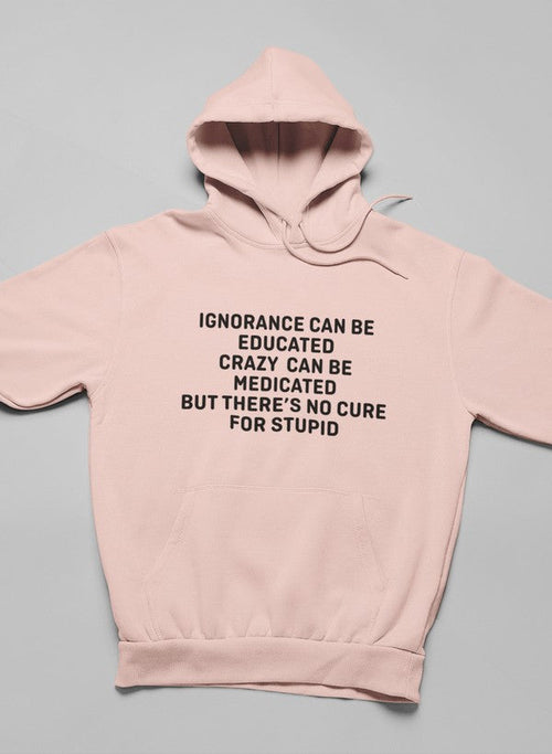no for stupid hoodie – shop cool designed | dropsona - neutral - close-up detail