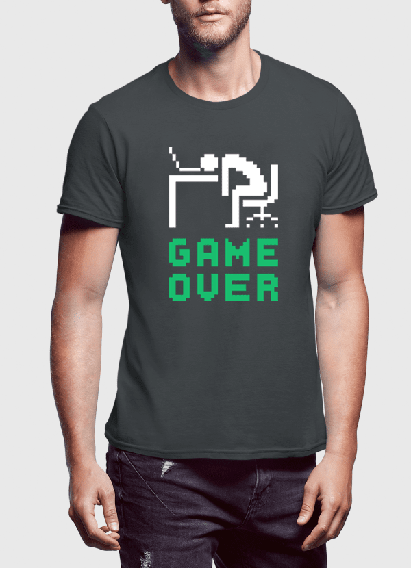 game over half sleeves t-shirt – shop online cool t-sh | dropsona - neutral - close-up detail