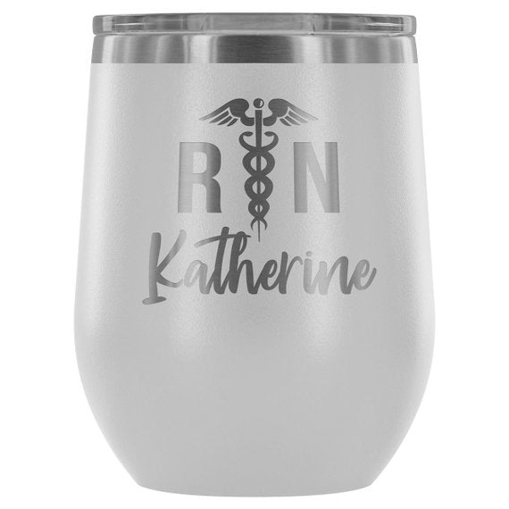 nurse tumbler rn registered gifts | dropsona - neutral - front view