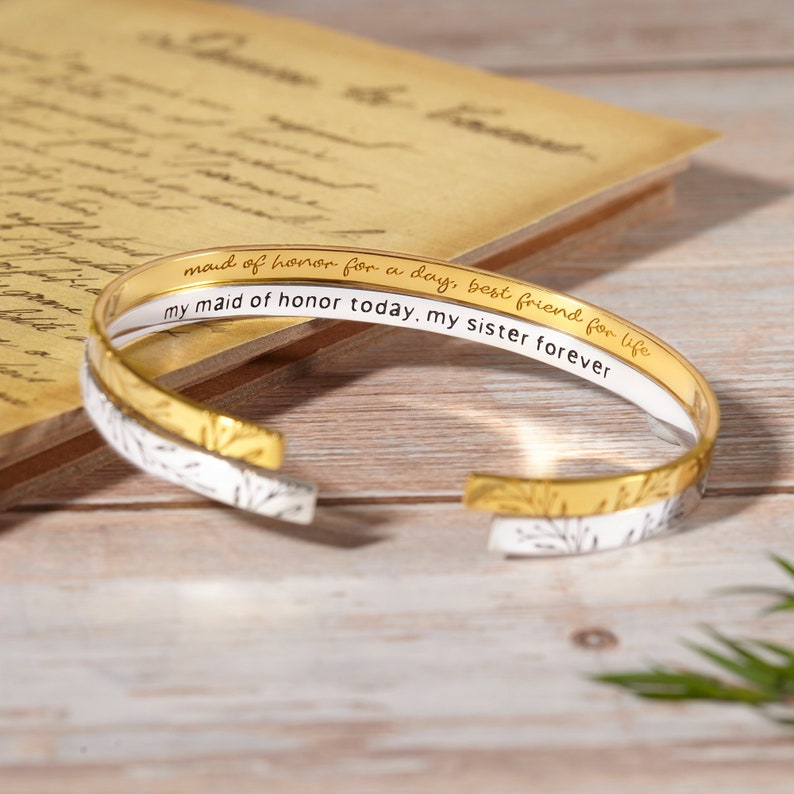 bridesmaid bracelet gift, proposal ma | dropsona - neutral - everyday use