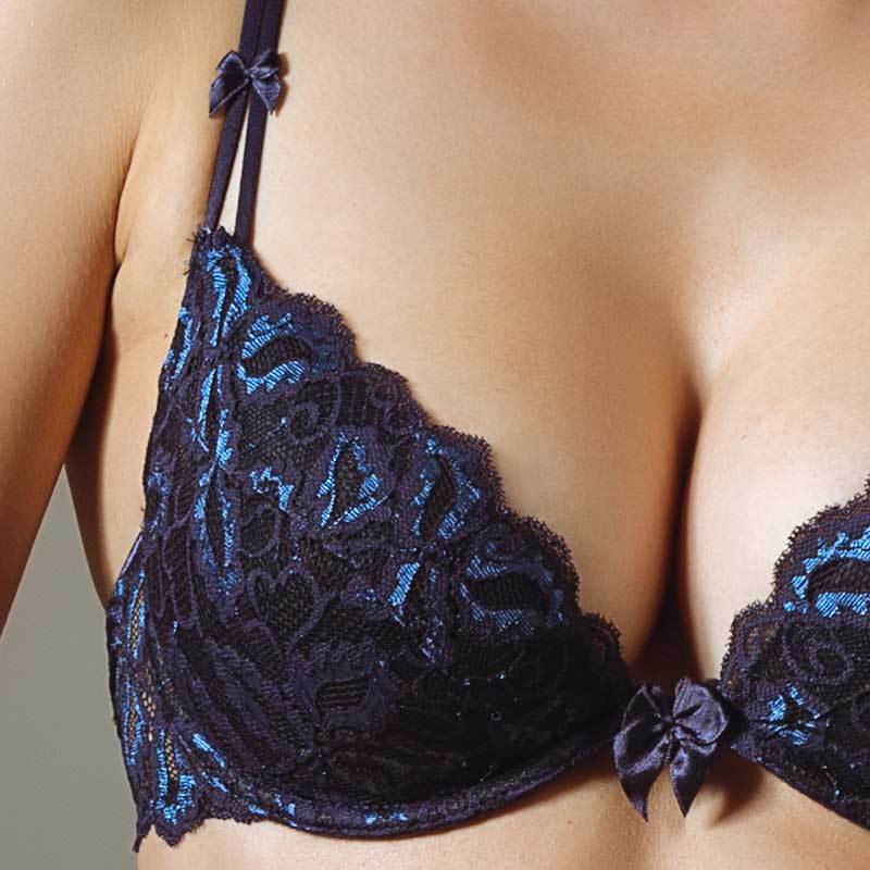 lace plunge push-up bra lavinia dare me powder pink | dropsona - neutral - front view