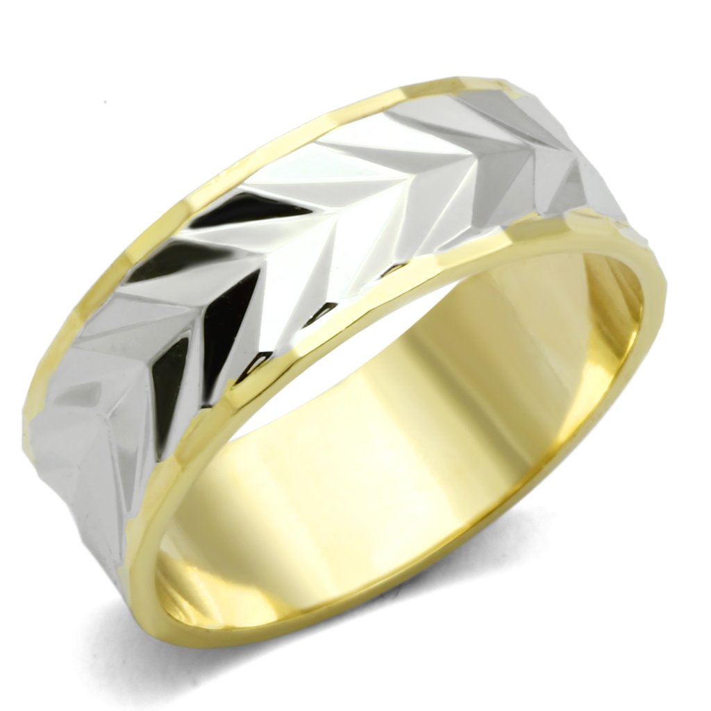 lo2602 - gold+rhodium brass ring with no stone – backo | dropsona - neutral - everyday use