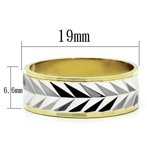 lo2602 - gold+rhodium brass ring with no stone – backo | dropsona - neutral - front view