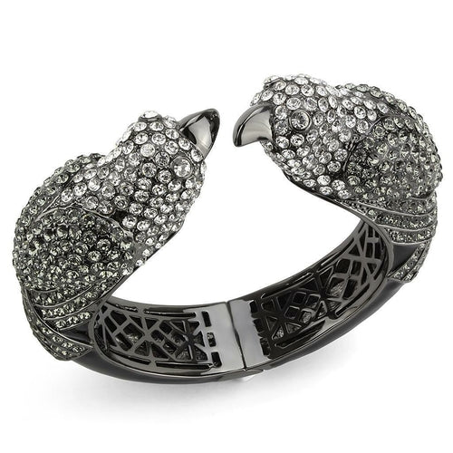 lo4333 - ruthenium brass bangle with top grade crystal | dropsona - neutral - usage example