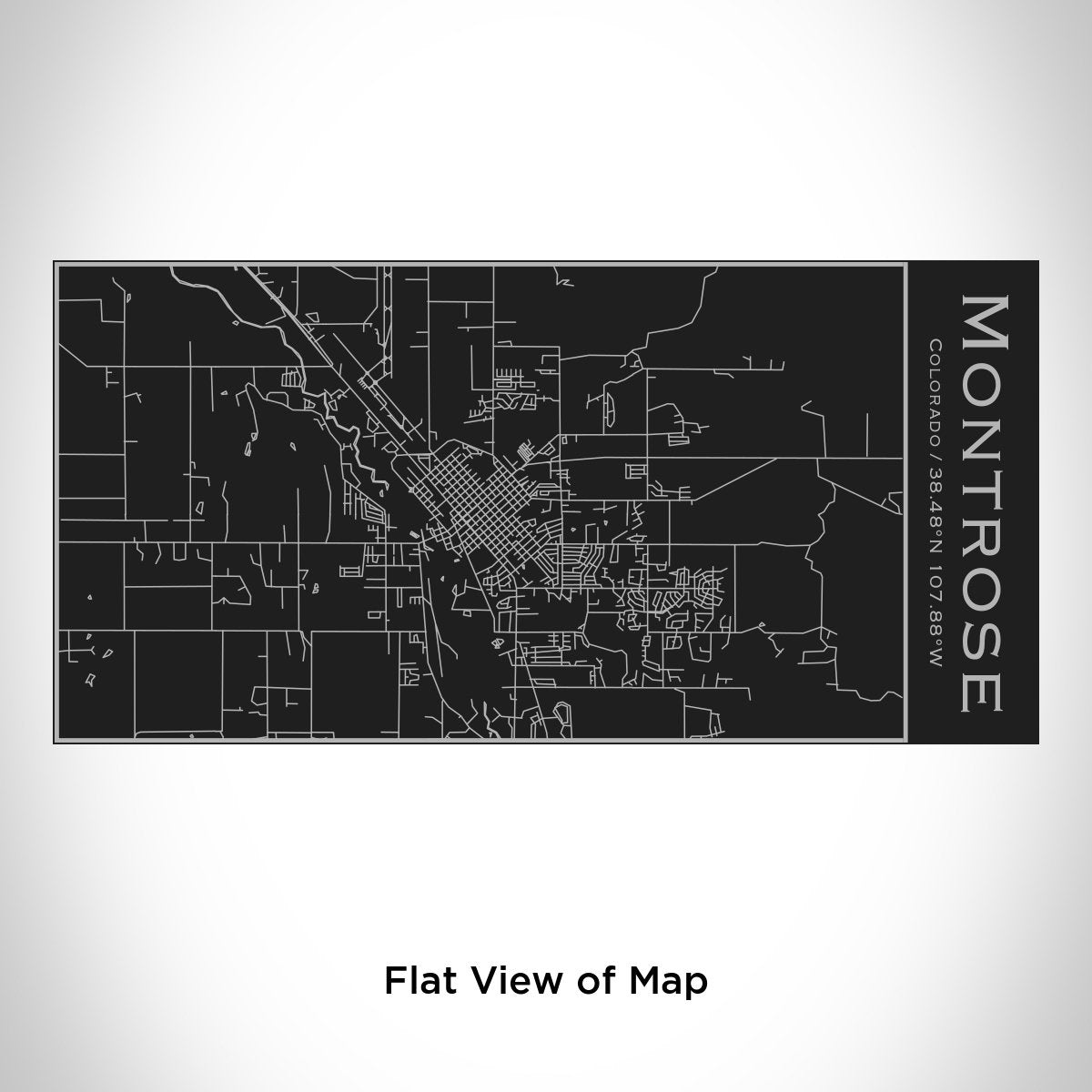montrose - colorado map insulated bottle in matte blac | dropsona - neutral - front view