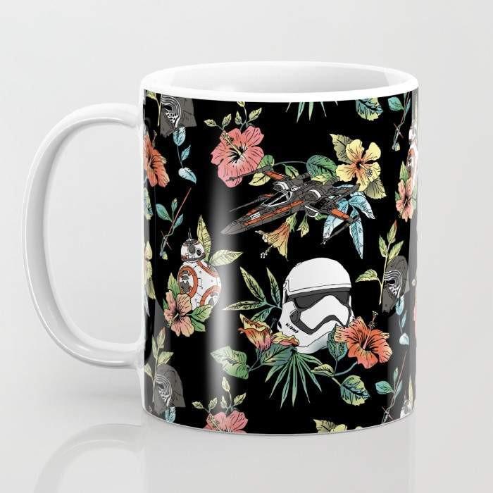 the floral awakens mug – available in 15 ounce size, o | dropsona - neutral - close-up detail
