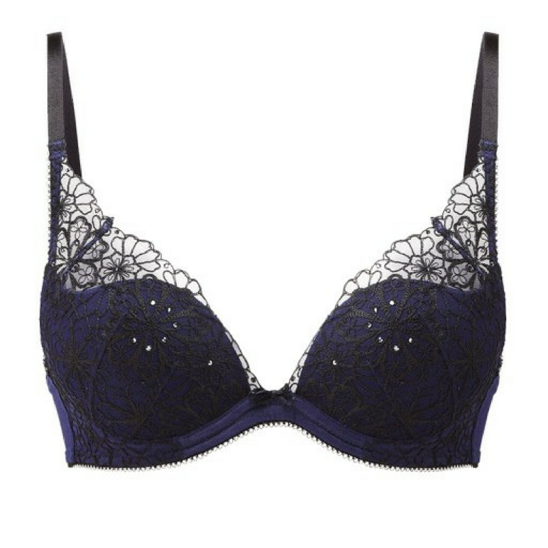 gossard graphic floral padded plunge bra – flo | dropsona - neutral - front view