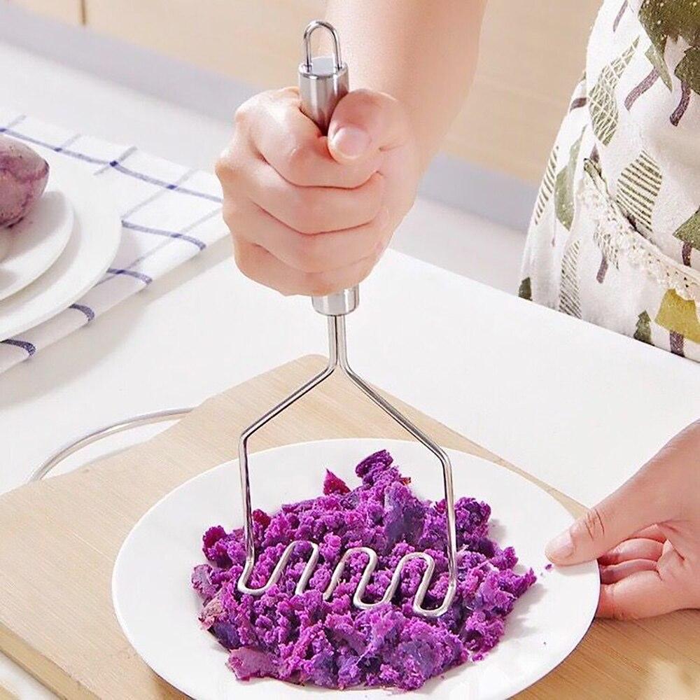 premium stainless steel durable potato and food masher | dropsona - neutral - front view