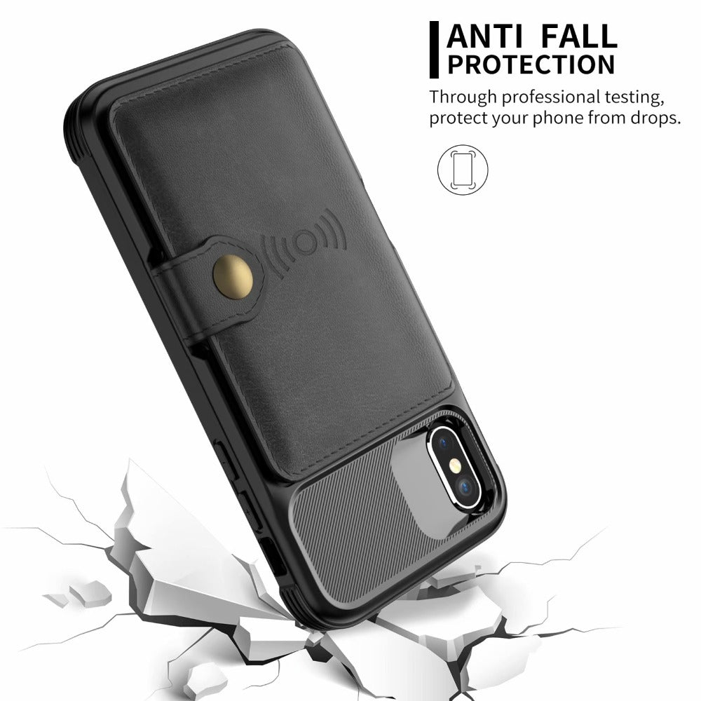 360 protection magnetic leather wallet armor case for | dropsona - neutral - usage example