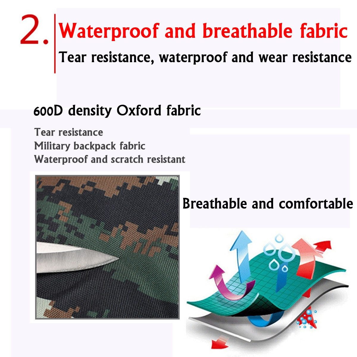 waterproof outdoor camping 70l military backpack – lar | dropsona - neutral - front view