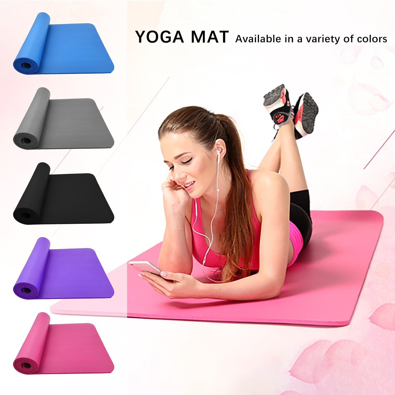 large size slip yoga fitness mat – thickened lengthene | dropsona - neutral - everyday use