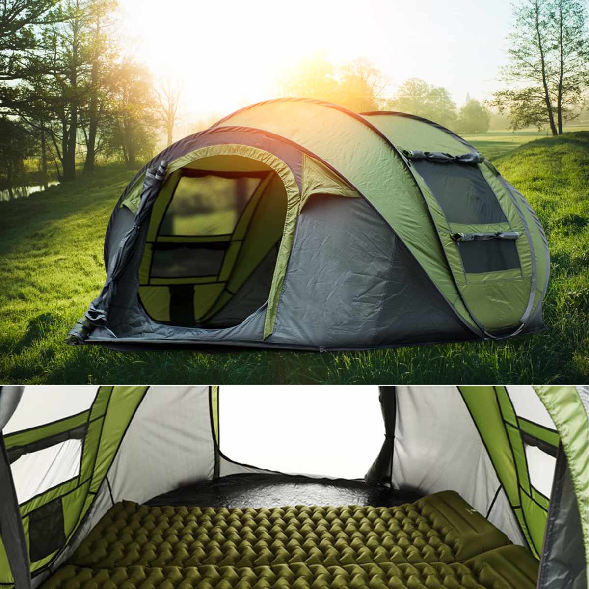 large capacity 4 to 5 persons automatic pop up camping | dropsona - neutral - material texture