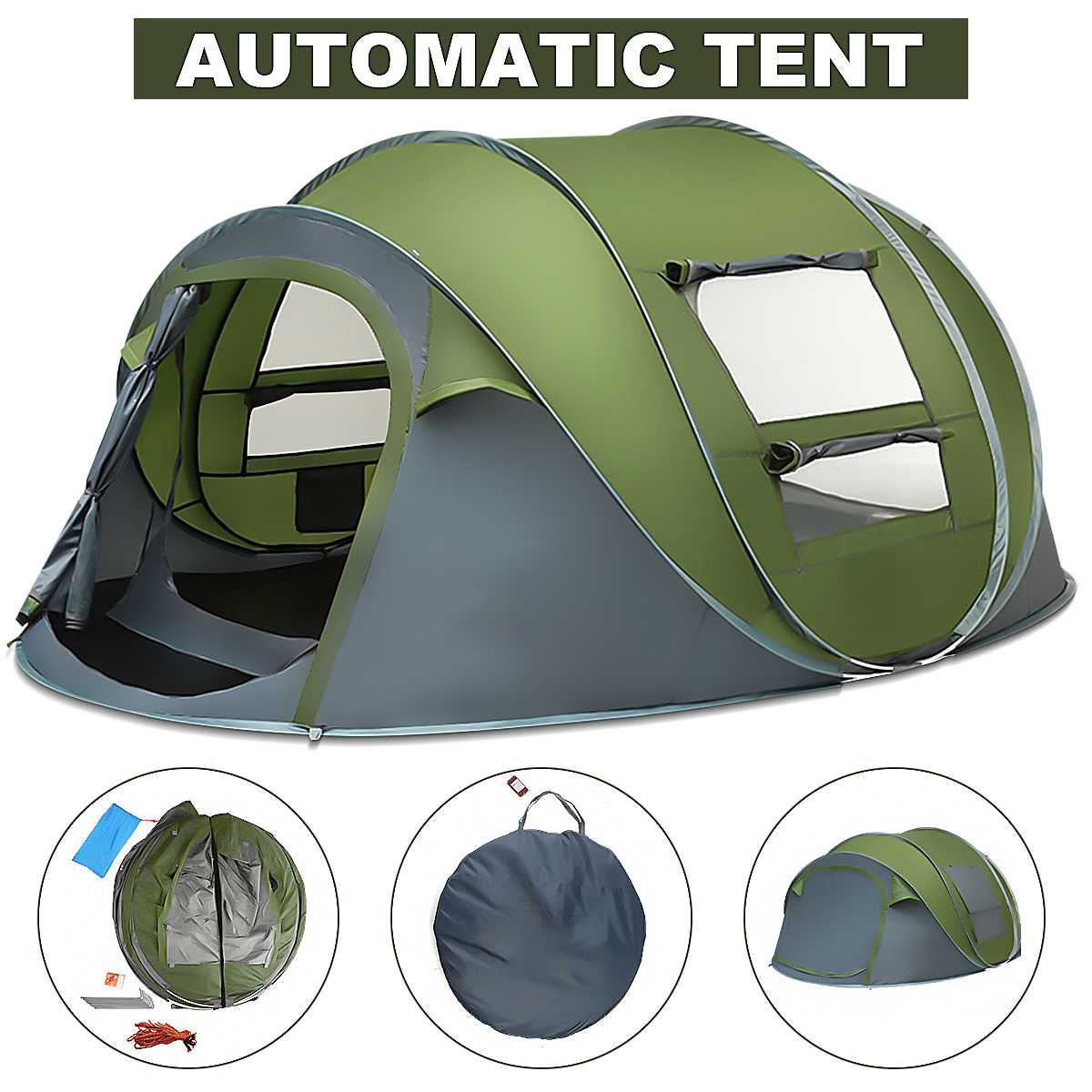 large capacity 4 to 5 persons automatic pop up camping | dropsona - neutral - everyday use