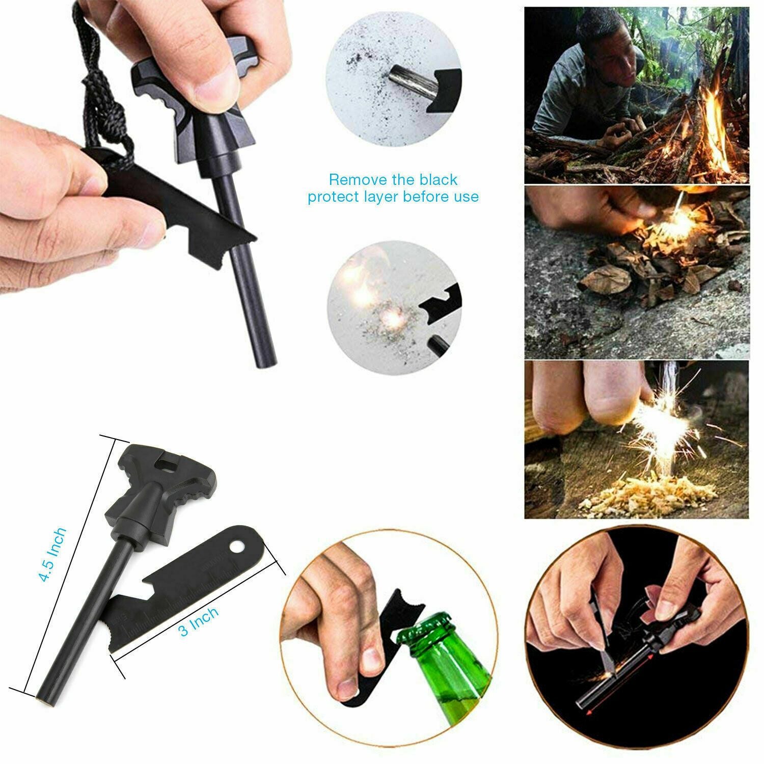 14 in 1 outdoor emergency survival and safety gear kit | dropsona - neutral - material texture