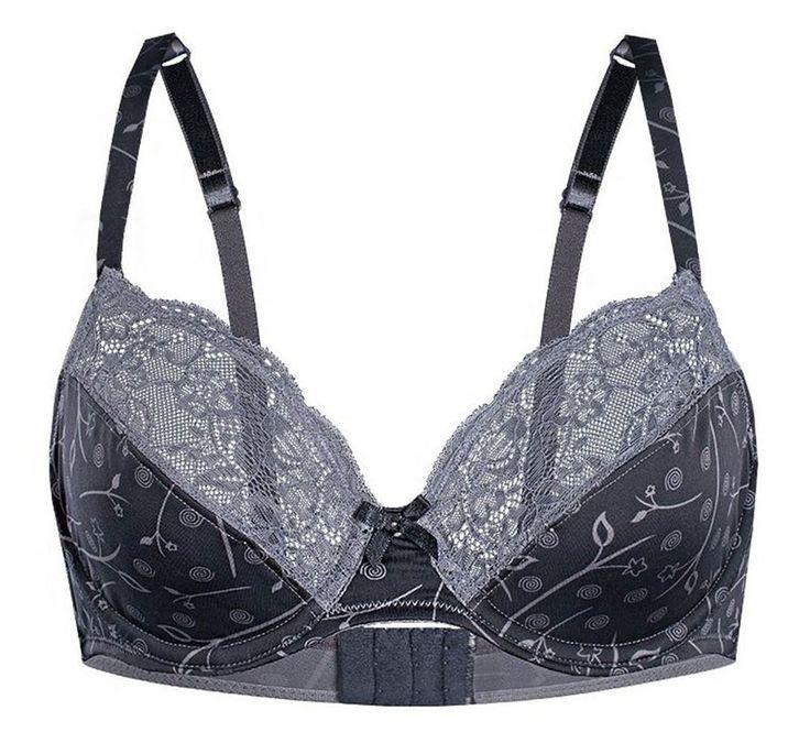sassa silver blossom semi sheer full figure bra – | dropsona - neutral - front view