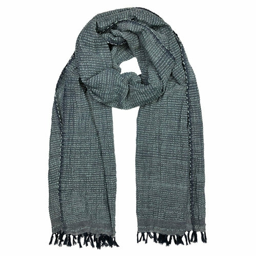 ethiopian stripe wrap scarf – this oversized, unisex s | dropsona - neutral - close-up detail