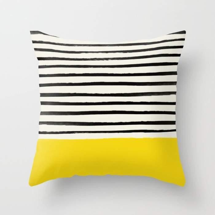 sunshine x stripes cushion/pillow – throw pillow cover | dropsona - neutral - everyday use