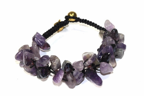 raw amethyst stone bracelet – gorgeous, s | dropsona - neutral - front view