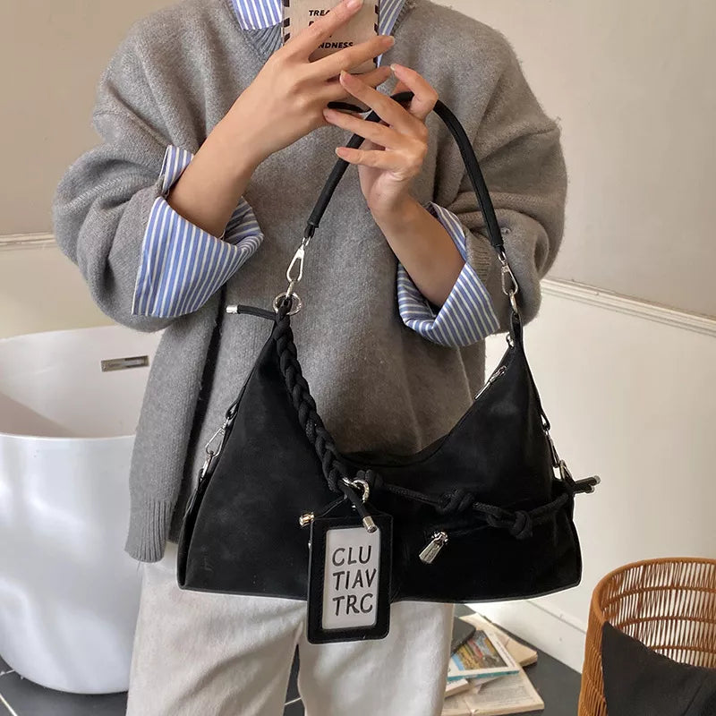 knot-detail shoulder bag – stylish sling | dropsona - neutral - usage example