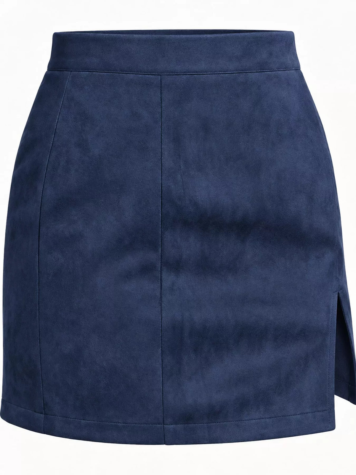 high-waisted slit skirt – zipper, slit, seam detail | dropsona - neutral - close-up detail