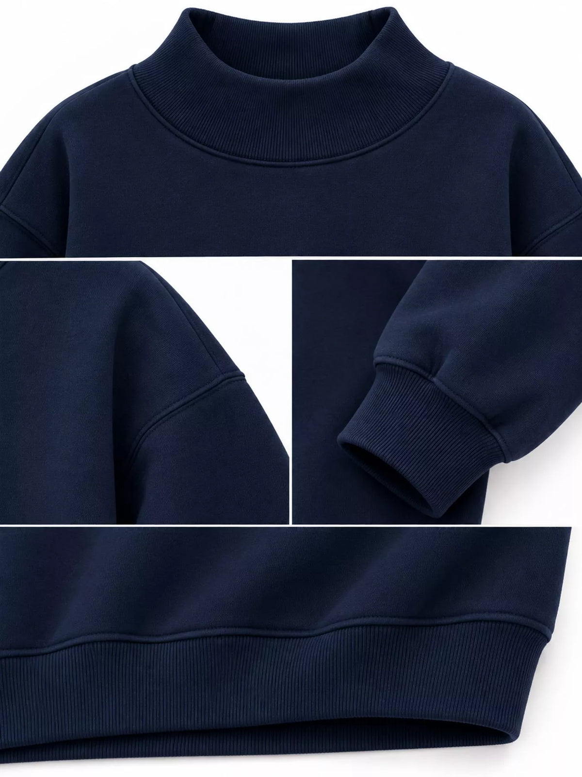 oversized mock neck long sleeve sweatshirt | dropsona - neutral - size reference
