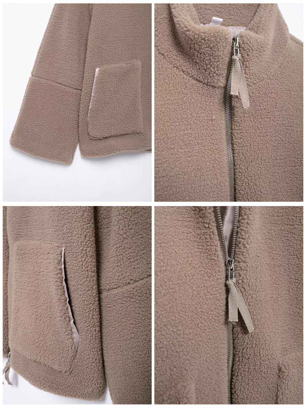 sherpa zip-up outerwear | dropsona - neutral - usage example