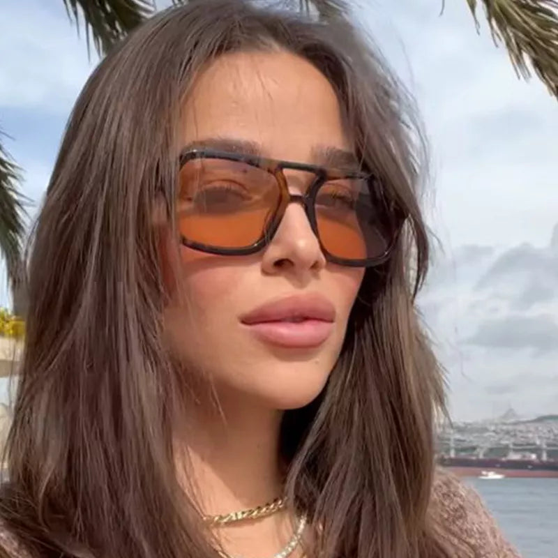 vintage square sunglasses – gaze | dropsona - neutral - front view