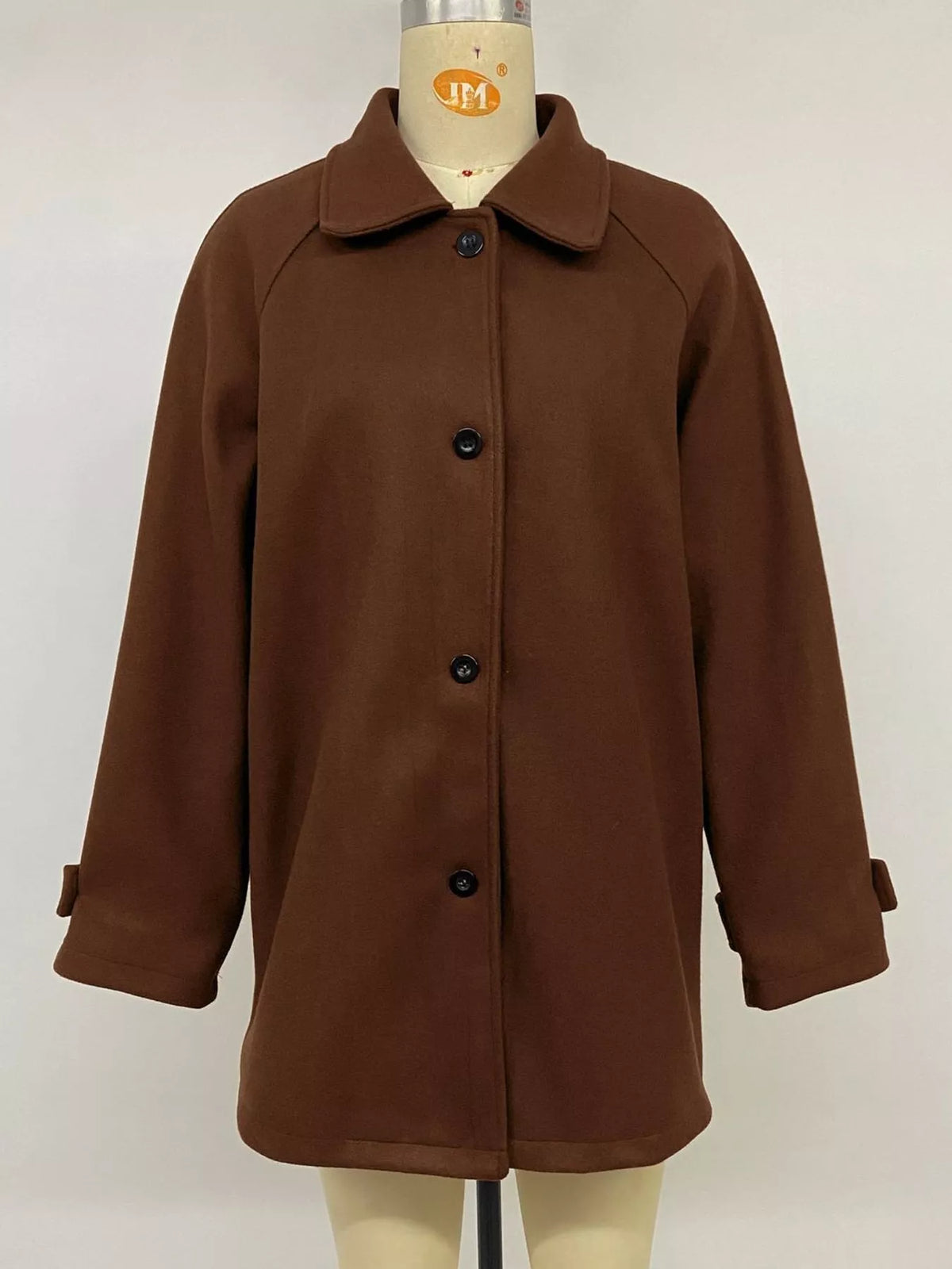 button up raglan sleeve coat – buttoned,thermal fit | dropsona - neutral - packaging