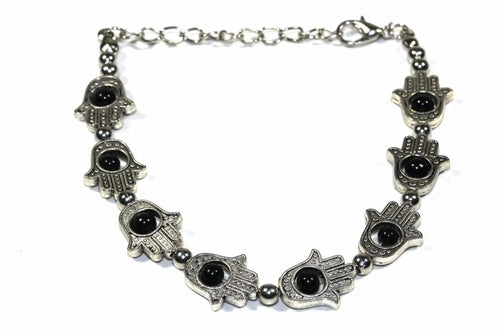 hamsa hands & vibrant bead bracelet – there is lots of | dropsona - neutral - close-up detail