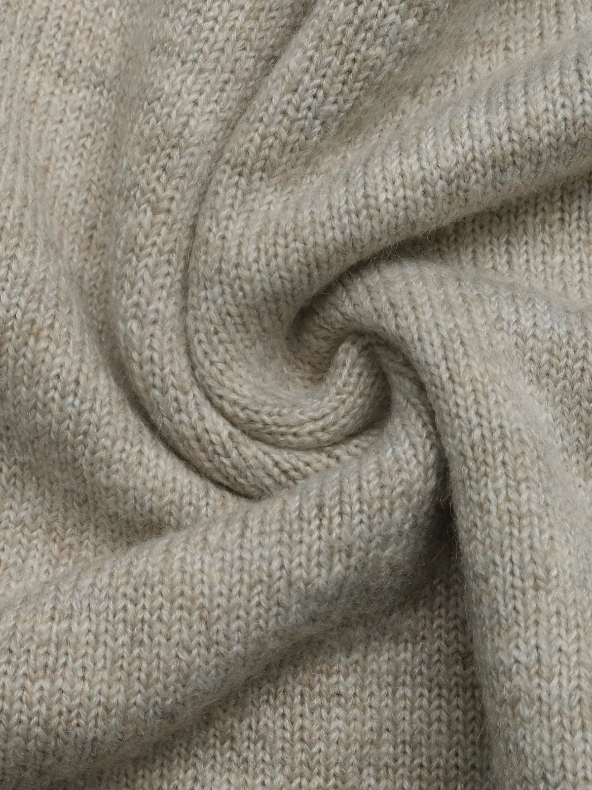 layered lace hem crew neck sweater – detail | dropsona - neutral - close-up detail