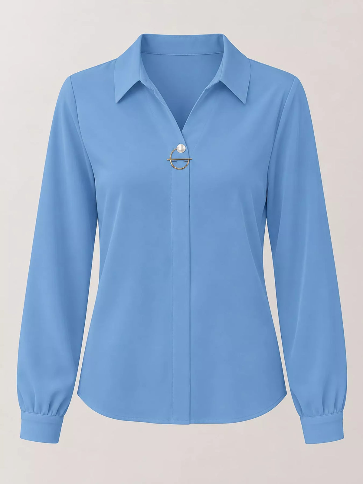 long sleeve satin blouse | dropsona - neutral - usage example