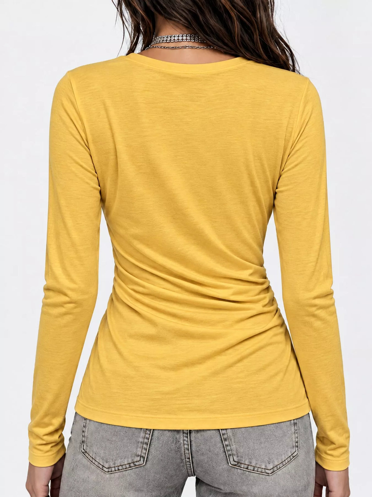 full size surplice long sleeve t-shirt plus | dropsona - neutral - size reference