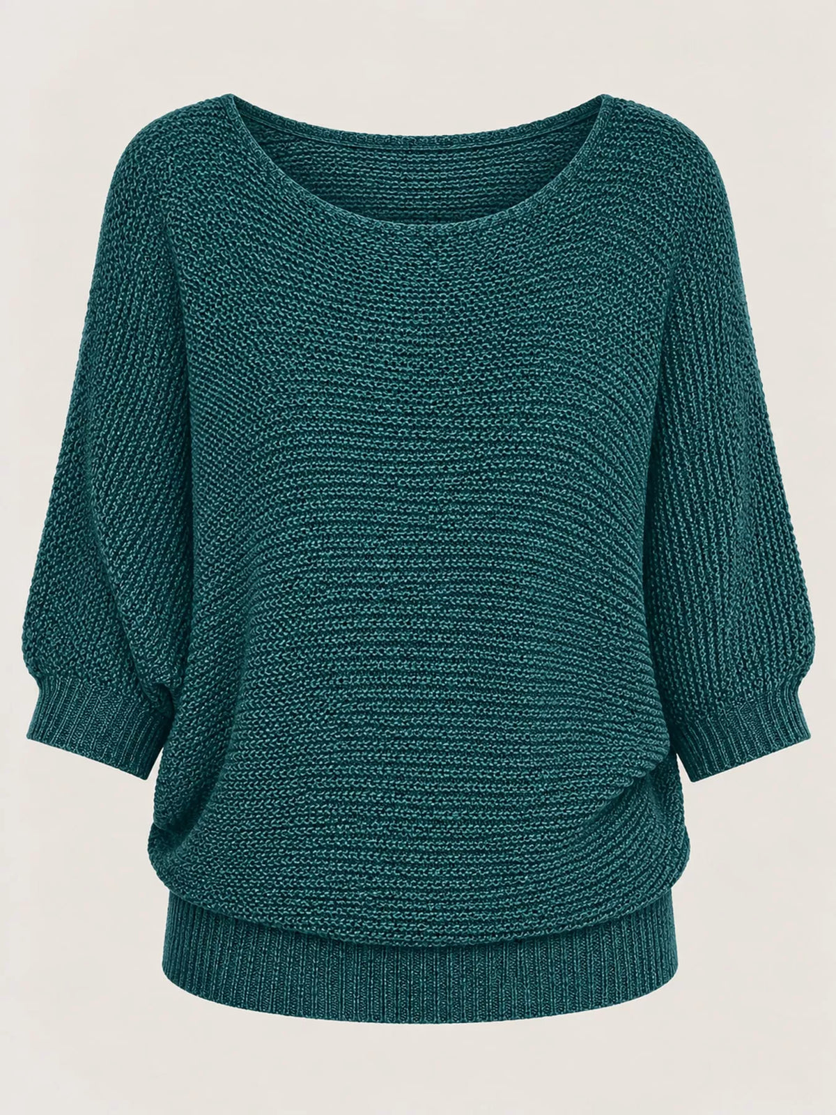 full size boat neck 3/4 sleeve sweater plus | dropsona - neutral - packaging