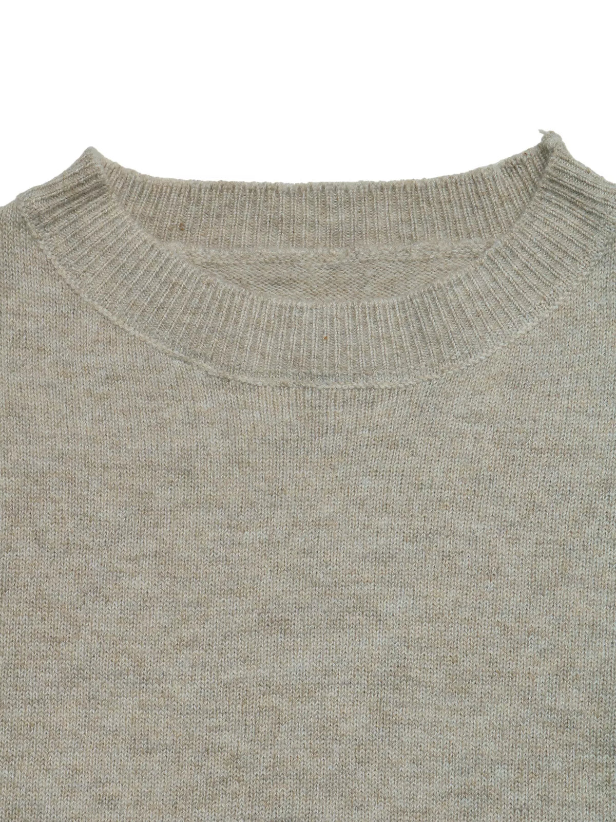 layered lace hem crew neck sweater – detail | dropsona - neutral - usage example