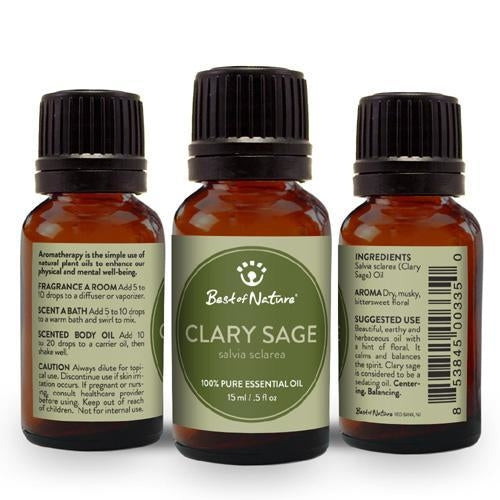 sage clary essential oil – description is a | dropsona - neutral - front view