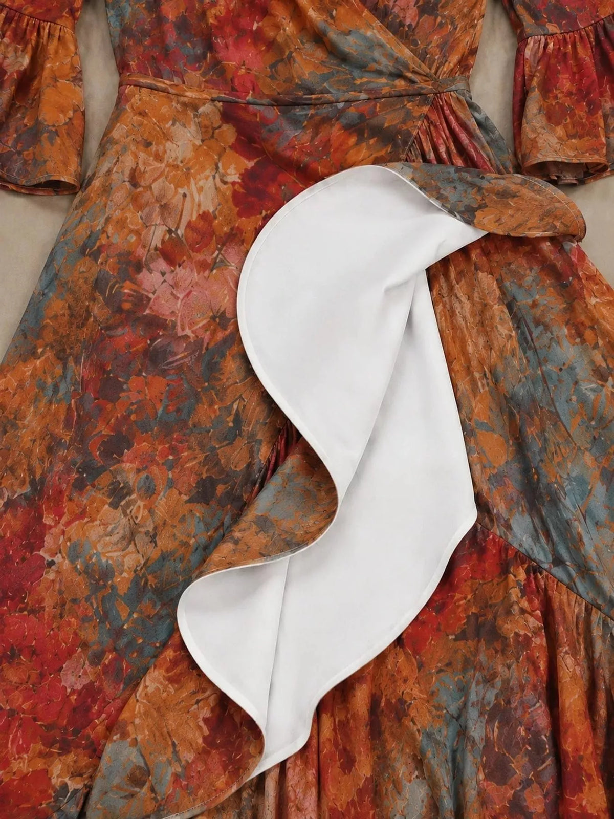 high-low ruffled maxi dress | dropsona - neutral - packaging
