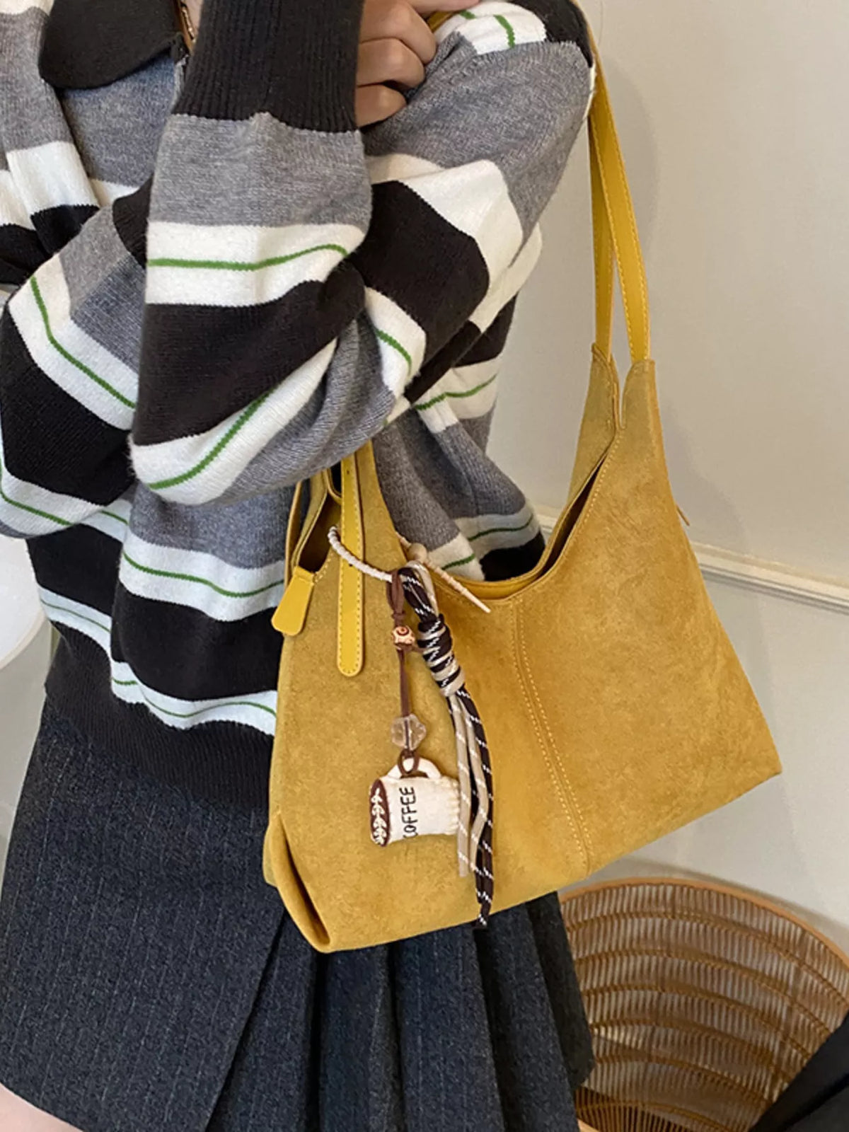 solid color shoulder bag – stylish sling | dropsona - neutral - packaging
