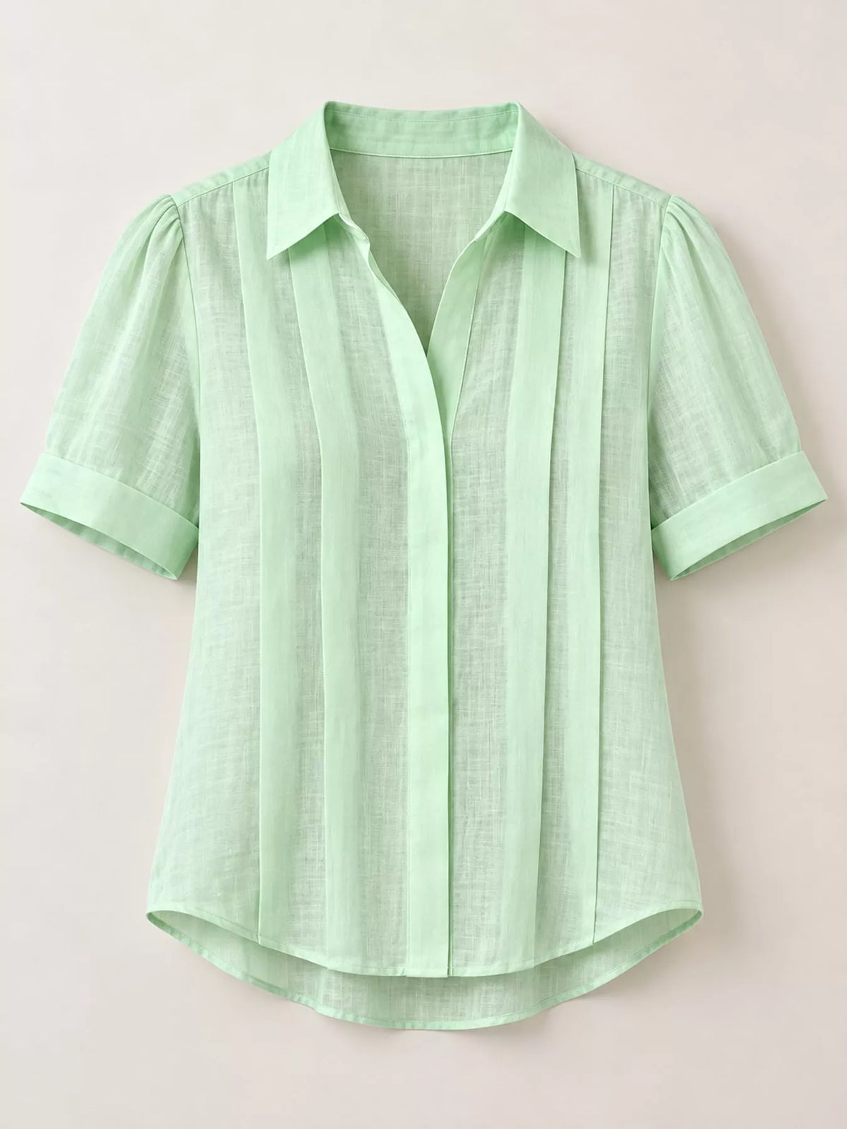 full size button up short sleeve shirt plus | dropsona - neutral - front view