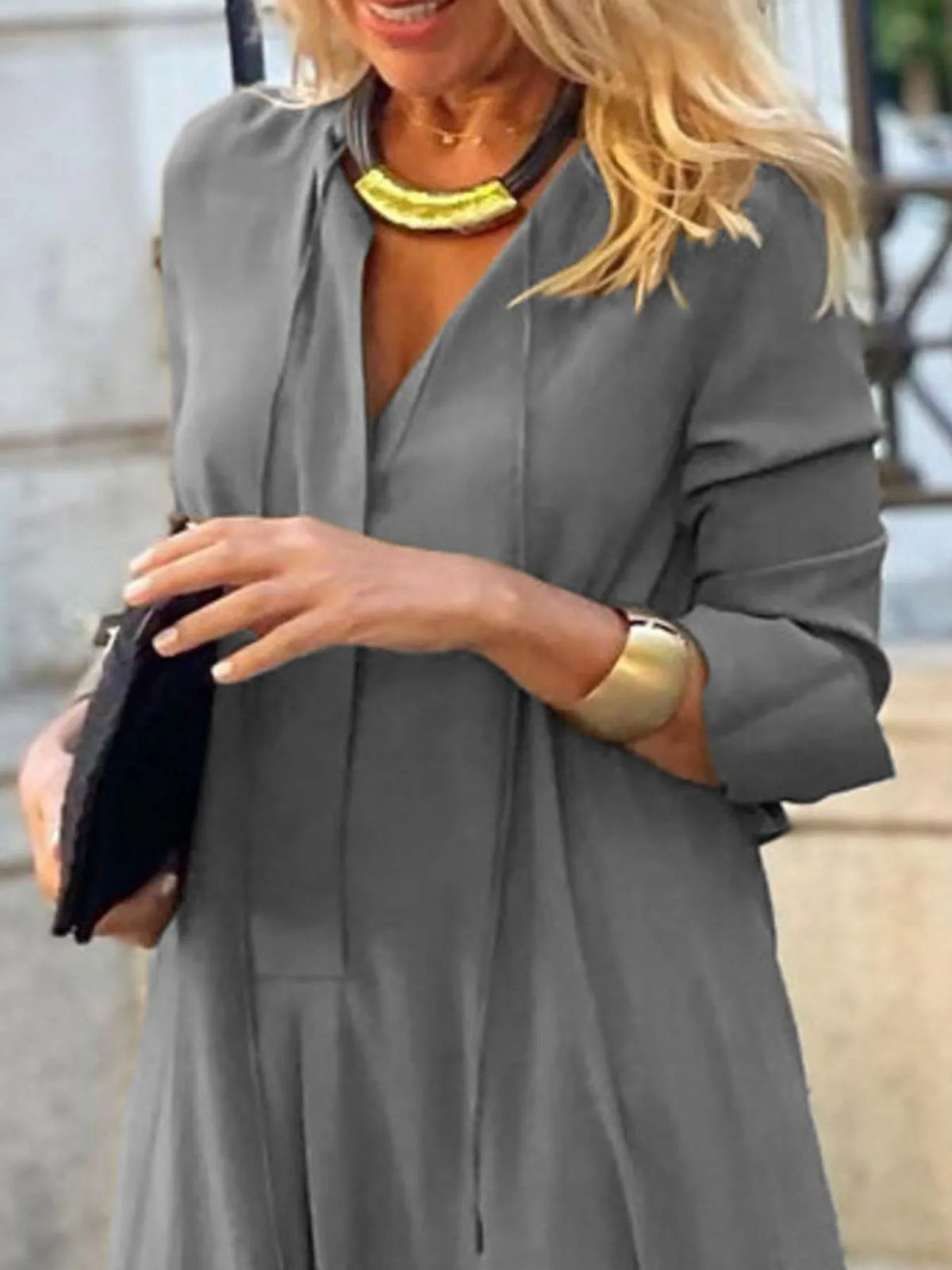 full size solid color maxi shirt dress plus size - front view