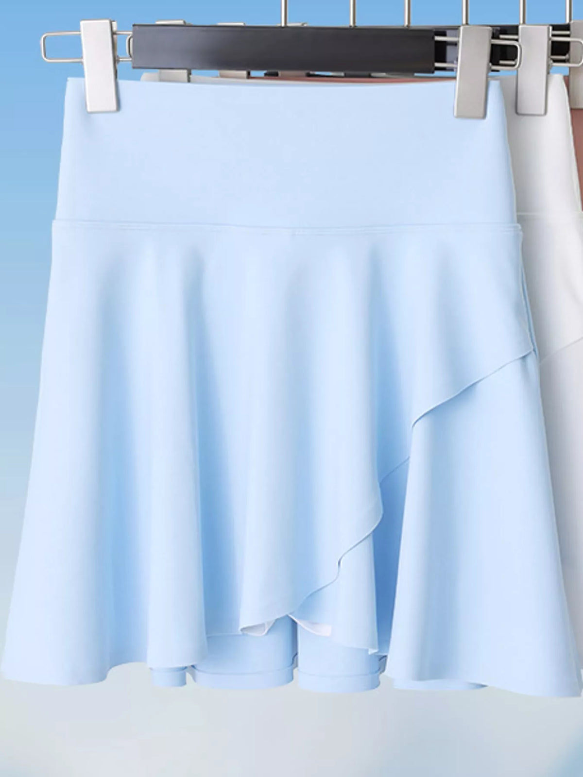 full size high-waisted flared athletic skirt with | dropsona - neutral - size reference