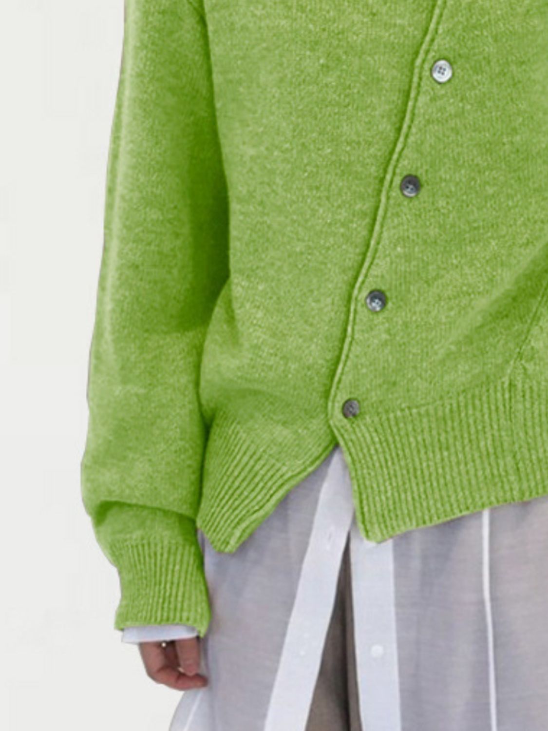 dropped shoulder buttoned cardigan – basic style | dropsona - neutral - usage example