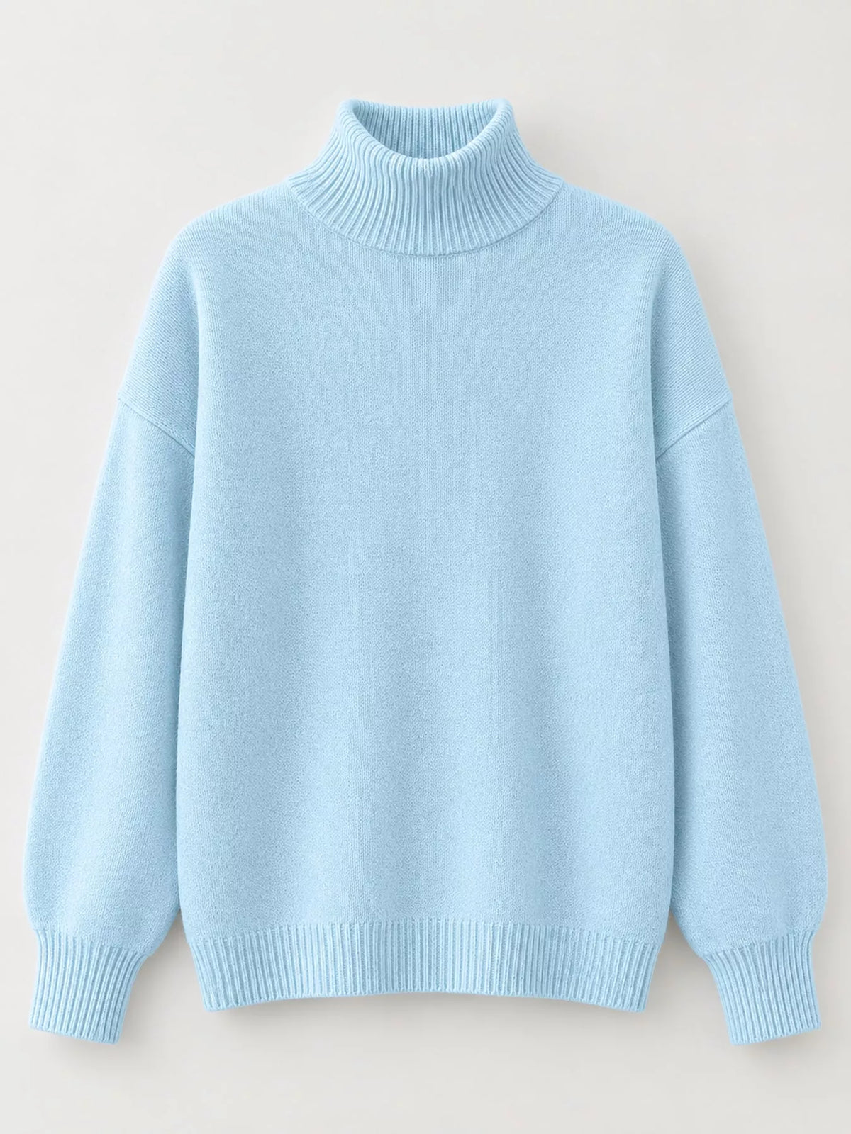 turtleneck dropped shoulder sweater | dropsona - neutral - material texture