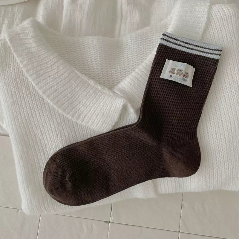 cotton crew socks – candy | dropsona - neutral - front view
